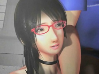 Cutie 3D anime geek girl gives fellatio