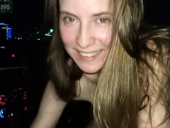 Sexy babe gives head in Audi at night Part I
