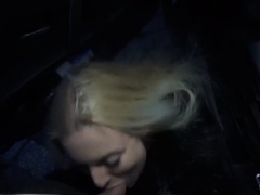 Parking lot hooker filmed POV fucking in the car