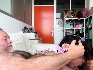 Nice blowjob by young brunette