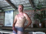 Handsome blonde boy David Robinson jerks his big dick