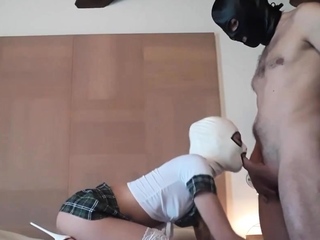 Latina MILF in Cosplay Lingerie Deepthroats Big Cock Roughly